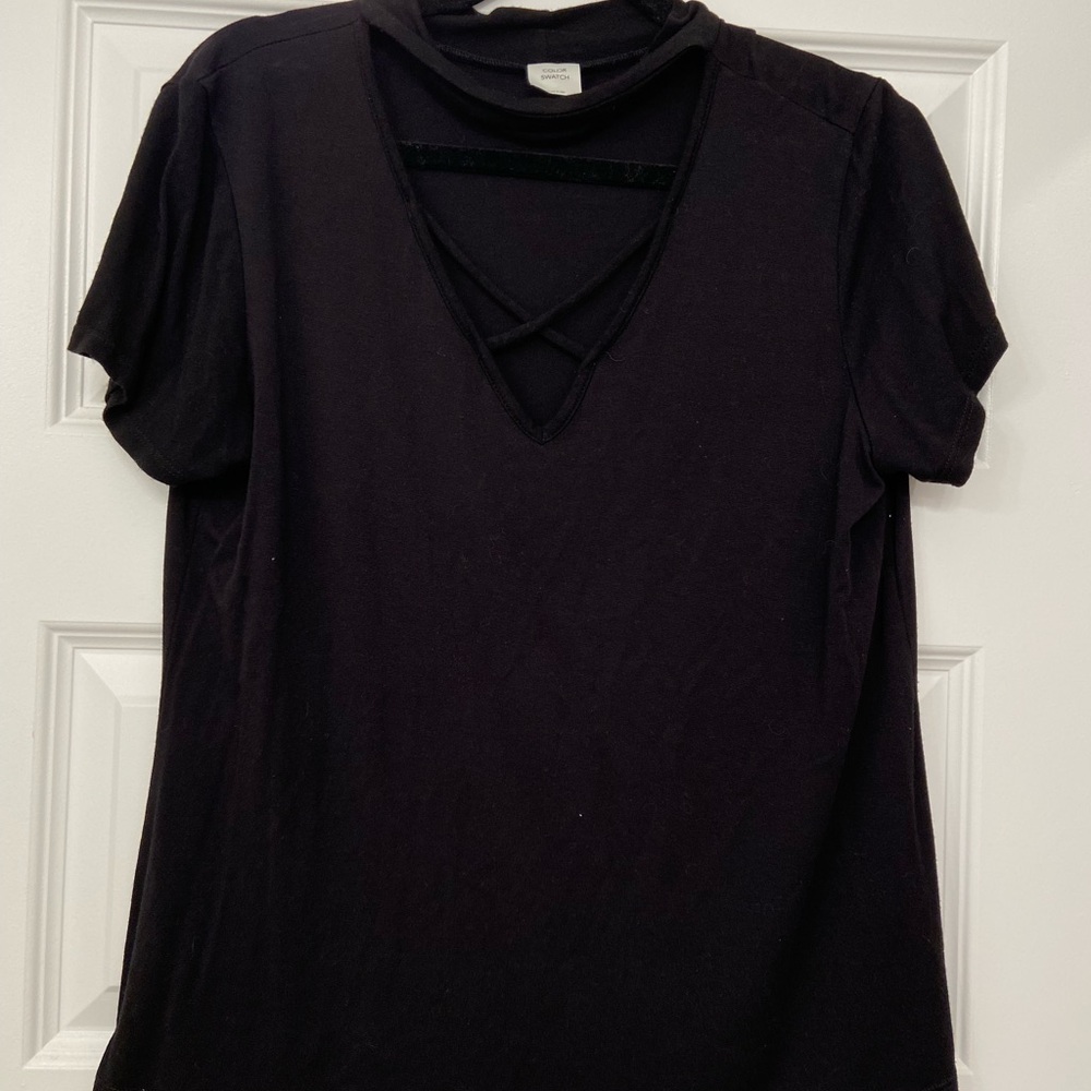 Black V-Neck Women’s Top